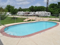 Aggieland RV Park Swimming Pool with Handrails