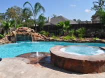 Custom Beach Front Entry Pool with Spa and Grotto