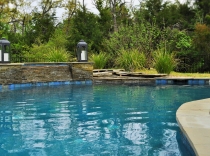Custom Lagoon Pool with Spa and Waterfall
