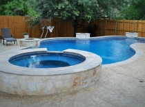 Custom Pool and Spa with Fire Bowls