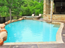 Tuscany Sleek Custom Pool and Spa with Beach Entry