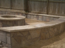 Fire Pit and Seating Wall