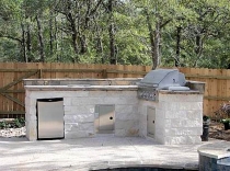 Traditional Outdoor Kitchen Dimension Block Sides Flagstone Counter Top