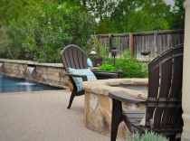 Wood Burning Flagstone Fire Pit and Water Feature