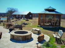 Wood Burning Flagstone Fire Pit with Seating