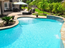 Custom Pool Feature Wall and Scuppers 80K-to-100K