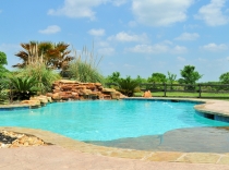 Custom Pool Waterfall and Sundeck 80K-to-100K