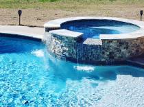 Custom Spa with Water Feature