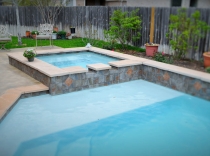 Geometric Spa with Stone and Tile