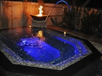 Illuminated Custom Tiled Spa