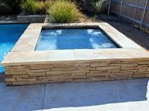 Modern Stacked Stone Custom Spa