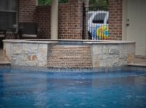 Stacked Travertine Custom Spa