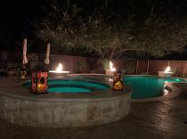 Freeform-Pool-and-Spa-with-Silhouette-Halloween-Lantern-