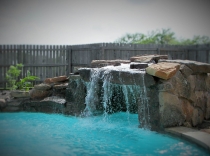 Custom Rock Grotto with Bench Seating